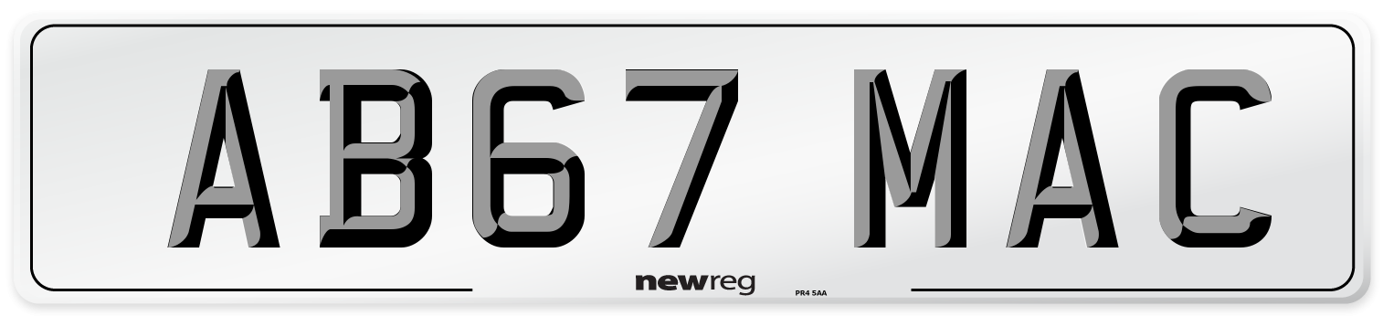 AB67 MAC Number Plate from New Reg